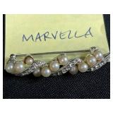 Assorted Vintage Brooch and Pin Lot Including Marvella, Animal, and Floral Designs