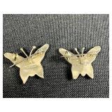 Set of 6 Alpaca Abalone Inlay Brooches and Pendants - Butterfly, Turtle, Leaf Designs