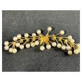 Collection of 5 Vintage Brooches and Pins with Pearls and Enamel Accents