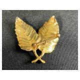 Collection of 5 Vintage Brooches and Pins with Pearls and Enamel Accents