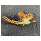 Collection of Costume Brooches Including Cat, Lion, Bird, Sailboat, Nautical Wheel, and Abstract Designs