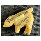 Collection of Vintage Costume Jewelry Brooches Including Trifari, Avon, and Ralph Massey