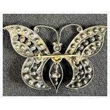 Collection of 5 Vintage Brooches Including 10K 12K GF and Rhinestone Designs