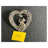 Collection of 6 Vintage Costume Brooches and Pins Including Crown, Cat, Mosaic, and Floral Designs