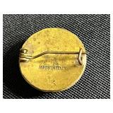 Collection of 6 Vintage Costume Brooches and Pins Including Crown, Cat, Mosaic, and Floral Designs