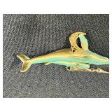 Set of Gold Tone Jewelry Pieces with Whale Pendant Necklace and Faux Pearls