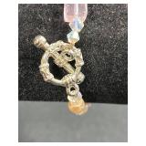 Jewelry Collection with Beaded Necklaces, Bracelets, and Gold-Tone Crocodile Pin