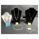 Collection of 5 Necklaces Including Chicos, Sterling Silver and 12K Gold-Filled with Charms and Pearls