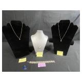 Jewelry Collection: Sterling Marvel Necklace, Trifari Bracelet, Anchor Pendant