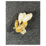 Collection of Pearl and Gemstone Jewelry Including Earrings and Silver Ring