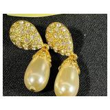 Collection of Pearl and Gemstone Jewelry Including Earrings and Silver Ring