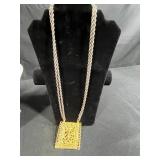 Collection of Vintage Gold-Tone Necklaces and Assorted Pins