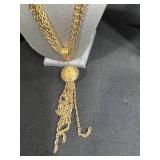 Collection of 5 Vintage Statement Necklaces in Gold and Silver Tone