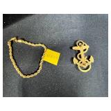 Jewelry Assortment Including Joan Rivers Watchbands, Anchor Necklaces, Bracelet, and Brooch