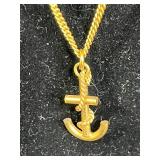 Jewelry Assortment Including Joan Rivers Watchbands, Anchor Necklaces, Bracelet, and Brooch