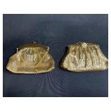 Set of 2 Vintage Gold Mesh Evening Bags with Chain Handles