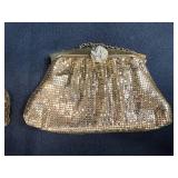 Set of 2 Vintage Gold Mesh Evening Bags with Chain Handles