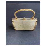 Sasha Gold Tone Vintage Evening Handbag with Braided Handle