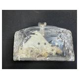 Vintage Clear Lucite Clutch Purse with Rhinestone Accents