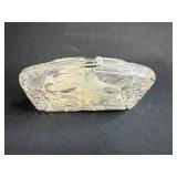 Vintage Clear Lucite Clutch Purse with Rhinestone Accents