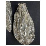 Pair of Vintage Silver Mesh Evening Bags with Ornate Lids