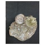 Pair of Vintage Silver Mesh Evening Bags with Ornate Lids