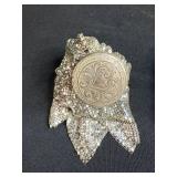 Pair of Vintage Silver Mesh Evening Bags with Ornate Lids