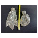 Pair of Vintage Silver Mesh Evening Bags with Ornate Lids