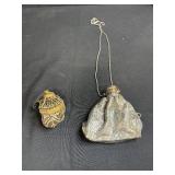 Set of 2 Vintage Mesh Coin Purse Compacts with Mirrors