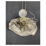 Set of 2 Vintage Mesh Coin Purse Compacts with Mirrors