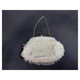 Vintage Hand Beaded Purse with Iridescent Sequins and Metal Frame