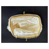 Vintage Hand Beaded Purse with Iridescent Sequins and Metal Frame