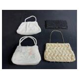 Collection of 4 Vintage Beaded Evening Bags and Clutch Purses