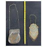 Set of 2 Vintage Mesh Evening Purses with Chains - Art Deco Style