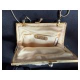 Set of 2 Vintage Beaded Evening Bags - Silver and Ivory Shell Design