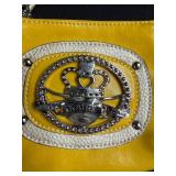 Set of 3 Yellow Vintage-Style Coin Purses and Clutch Bags with Beaded Embellishments