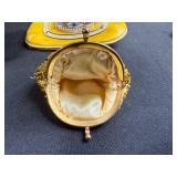 Set of 3 Yellow Vintage-Style Coin Purses and Clutch Bags with Beaded Embellishments