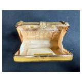 Vintage Gold Tone Metal Evening Clutch Purse