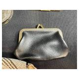 Vintage Ladies Accessories Collection - Beaded Purse, Leather Change Purse, Compact Mirrors, and Compact Case