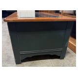 Wood and Glass Coffee Table with Storage Drawers, 17x46x24 in