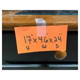 Wood and Glass Coffee Table with Storage Drawers, 17x46x24 in