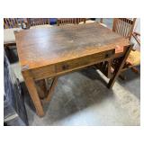 Vintage Mission Style Oak Writing Desk with Drawer