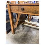 Vintage Mission Style Oak Writing Desk with Drawer