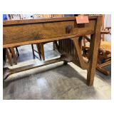 Vintage Mission Style Oak Writing Desk with Drawer