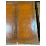 Vintage Mahogany Executive Desk with Leather Top and Brass Handles