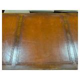 Vintage Mahogany Executive Desk with Leather Top and Brass Handles