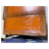 Vintage Mahogany Executive Desk with Leather Top and Brass Handles