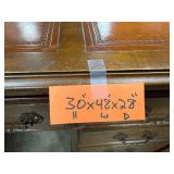 Vintage Mahogany Executive Desk with Leather Top and Brass Handles