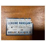 Vintage Mahogany Executive Desk with Leather Top and Brass Handles