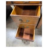 Vintage Mahogany Executive Desk with Leather Top and Brass Handles